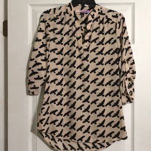 Tan and black dress shirt